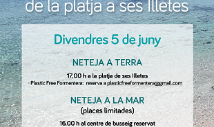 Neteja del fons marí i de la platja a ses Illetes
