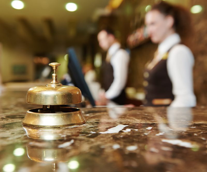Recepció d'un hotel.