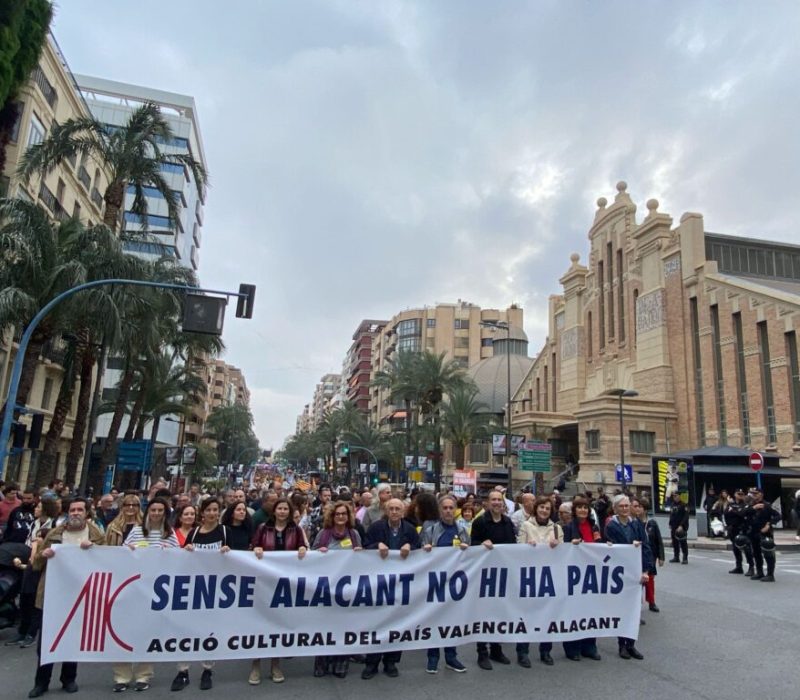 rotestes a Alacant contra el pacte de PP i Vox per reclassificar la ciutat com a "castellanoparlant".